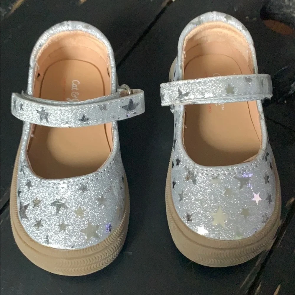 NWOB Cat & Jack Annabelle Silver Glitter Star